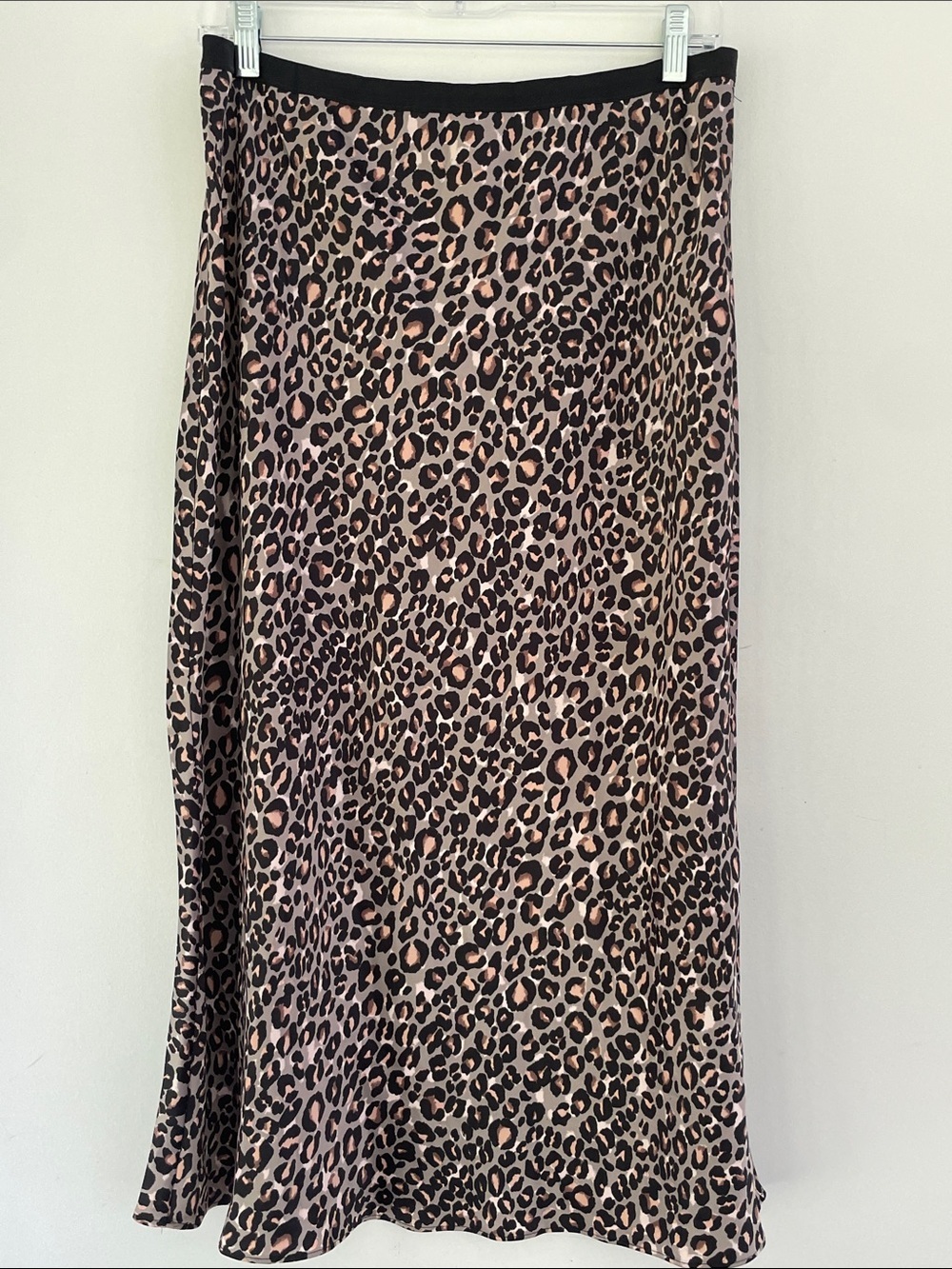 Victoria's Secret Leopard Print Midi Lightweight Slip Skirt in Pink & Black Lg